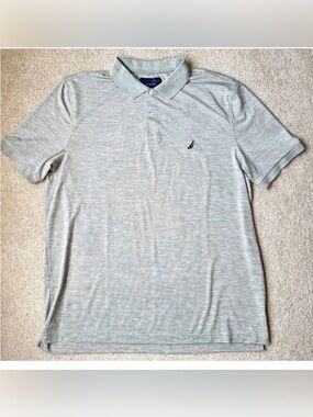 Nautica Navtech Performance Short Sleeve Polo Shirt Grey XXL Golf Preppy Tennis